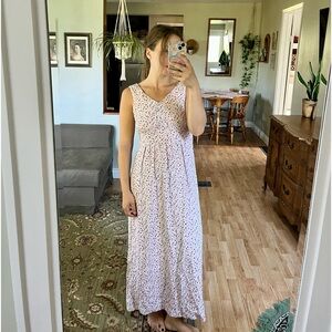 90s pale pink floral dress